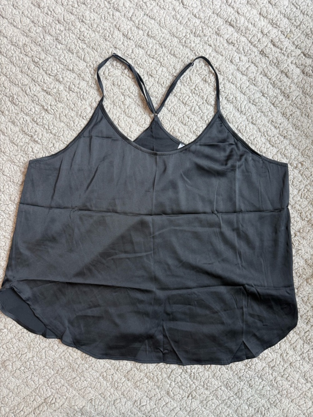 Black Women's Satin Cami Tank Top - XL